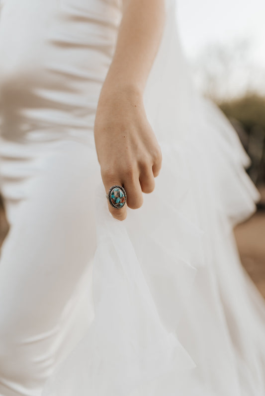 Kingman & Spiny Oyster Checkered Ring