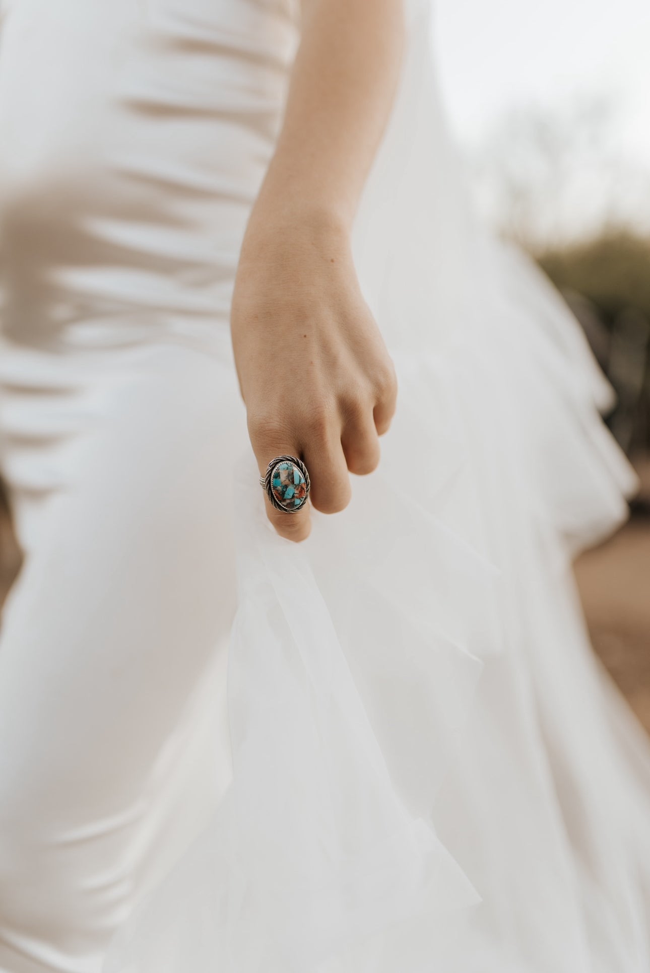 Kingman & Spiny Oyster Checkered Ring